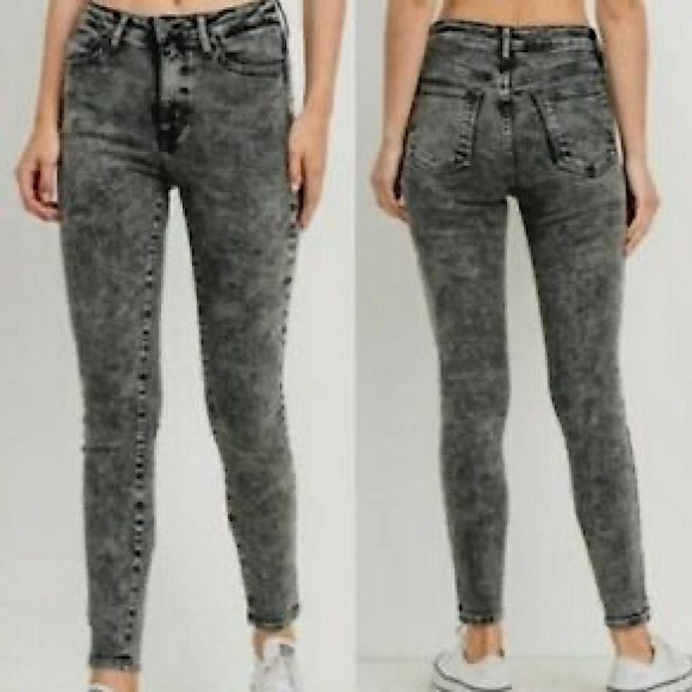 CAbi Acid Wash Black Skinny Jeans - Size 10